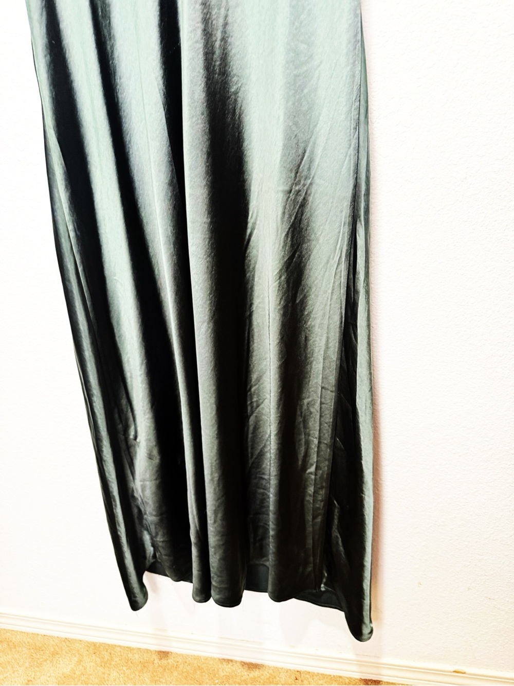 Soma Weekend Shiny Satin Maxi Dress Lounge Slit - Picture 4 of 6